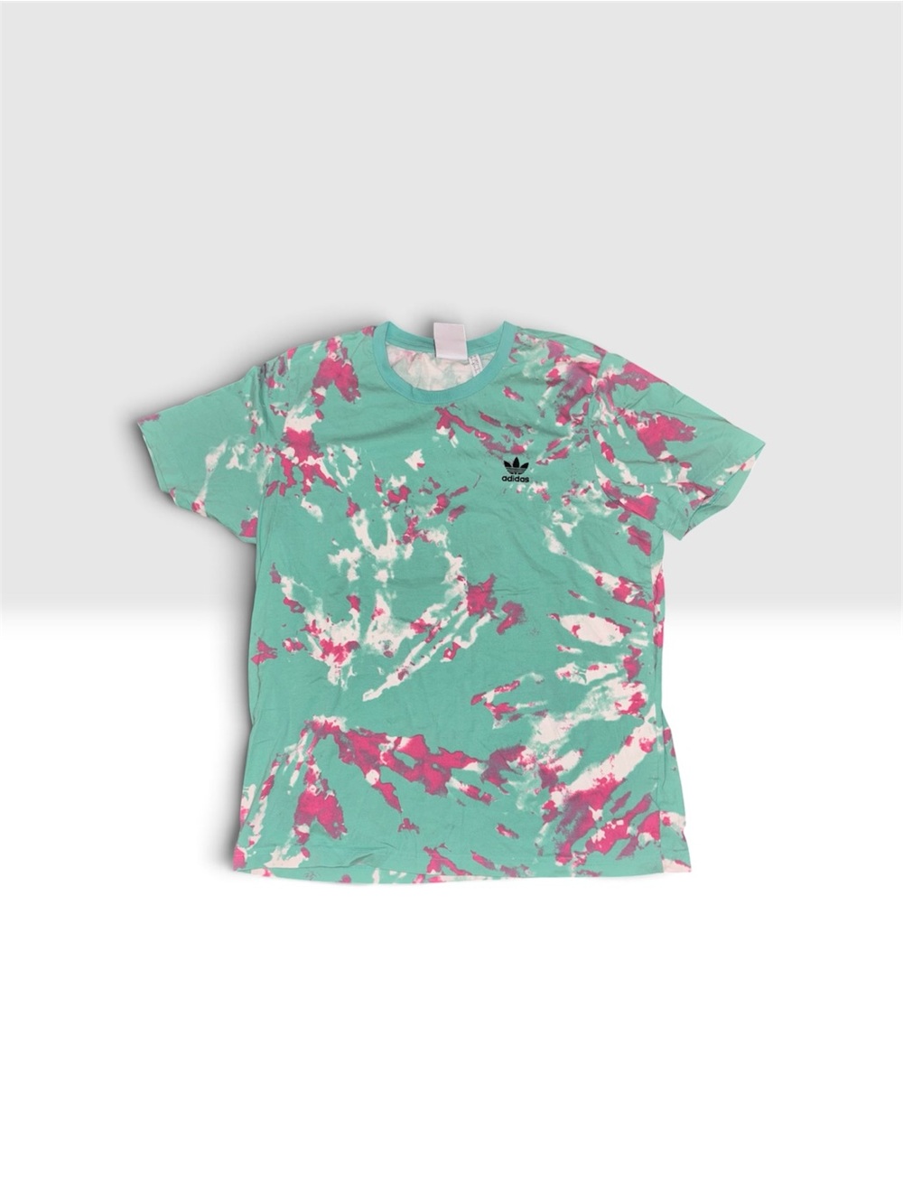 adidas Kids Mint Tee with Pink & White Tie-Dye